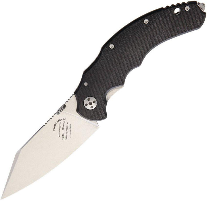Bastinelli Creations Dragotac Compact Framelock Black G10 Stonewash D2 - Knives.mx