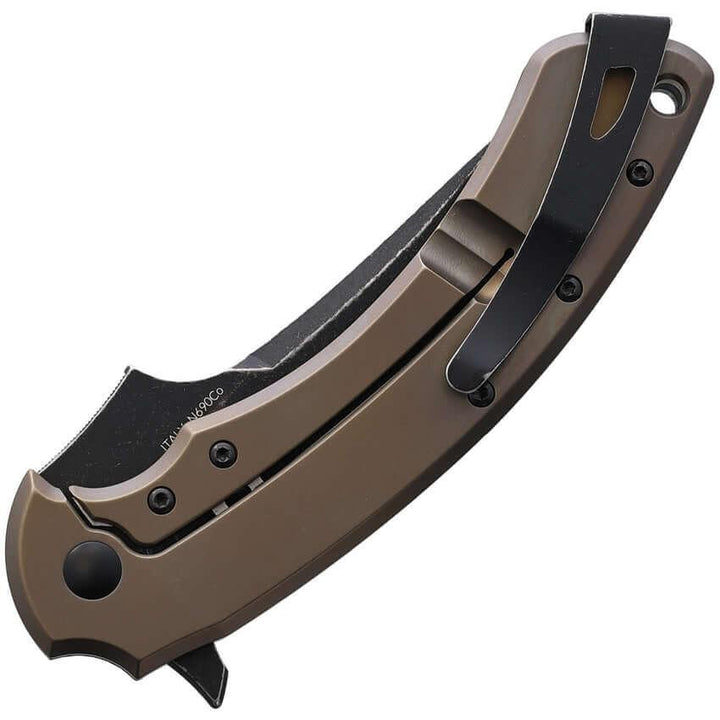 Bastinelli Creations Gecko Framelock Black PVD Bohler N690 - Knives.mx