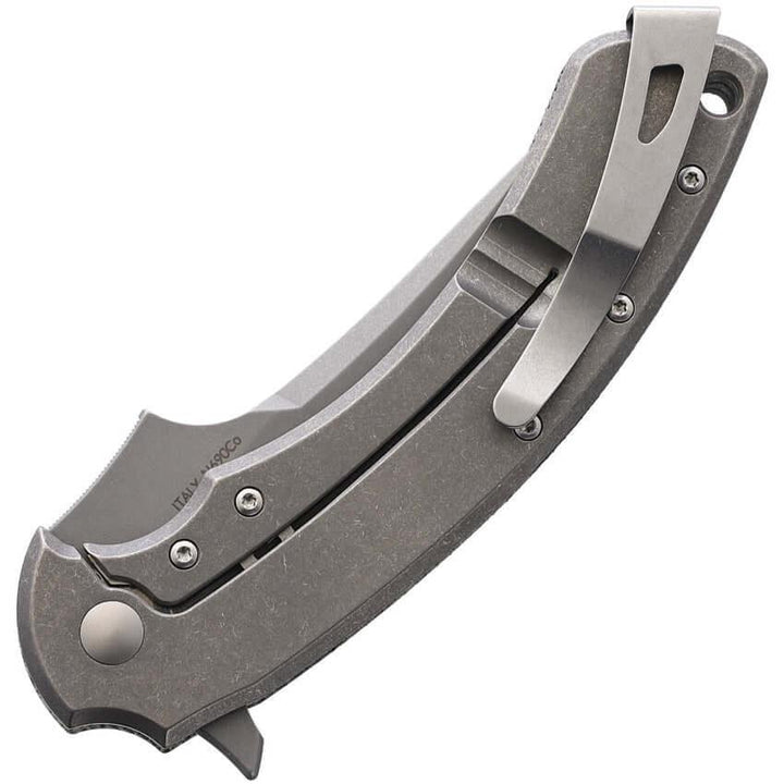 Bastinelli Creations Gecko Framelock Stonewash Bohler N690 - Knives.mx