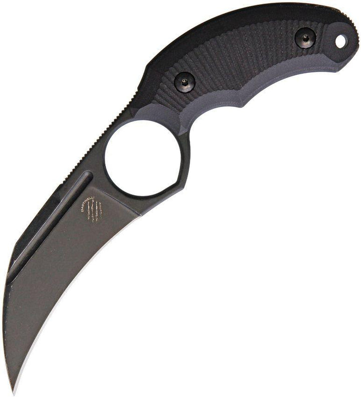 Bastinelli Creations HARPY Fixed Blade Black Sculpted G10 Black Stonewash Bohler N690 - Knives.mx