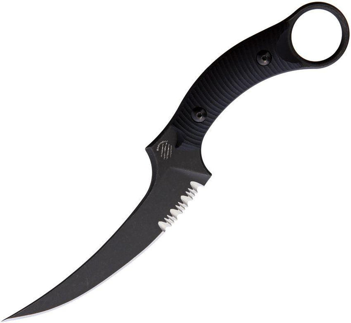 Bastinelli Creations Mako Fixed Blade Serrated Black Stonewash Bohler N690 - Knives.mx