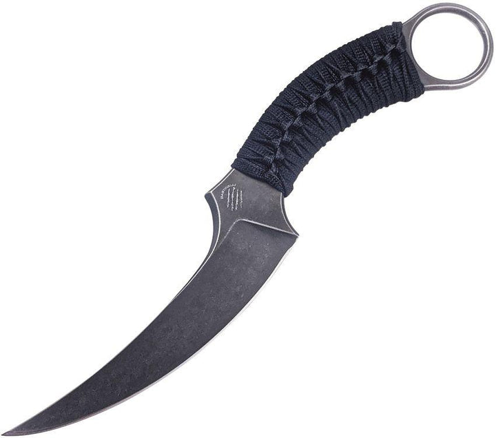 Bastinelli Creations Mako Fixed Blade Wrapped Black Stonewash D2 - Knives.mx