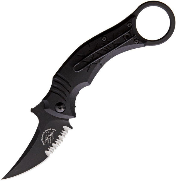 Bastinelli Creations Mako Linerlock Black Nylon Serrated D2 - Knives.mx