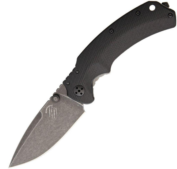 Bastinelli Creations RED Folder Black G10 Dark Stonewashed D2 - Knives.mx
