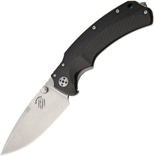 Bastinelli Creations RED Folder Black G10 Stonewashed D2 - Knives.mx