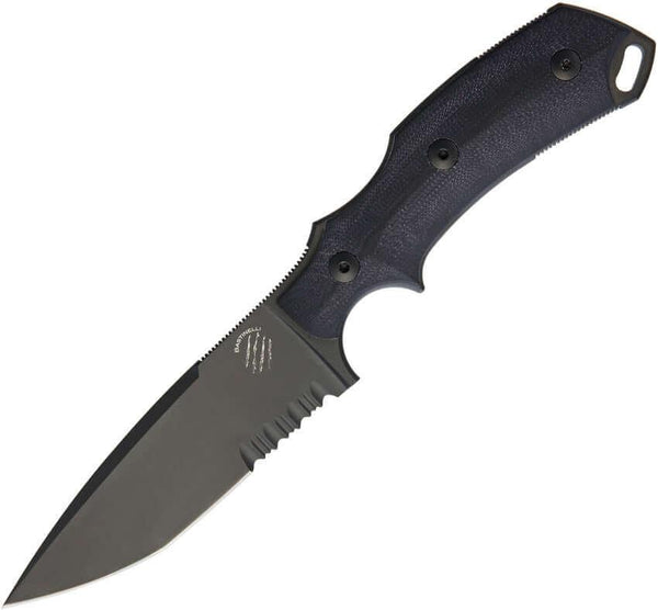 Bastinelli Creations RED V2 Fixed Blade Black PVD Serrated Bohler N690 - Knives.mx