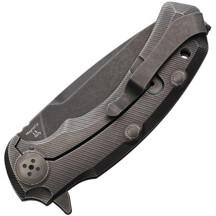 Bastinelli Creations Safe Framelock Titanium Black Stonewashed D2 - Knives.mx