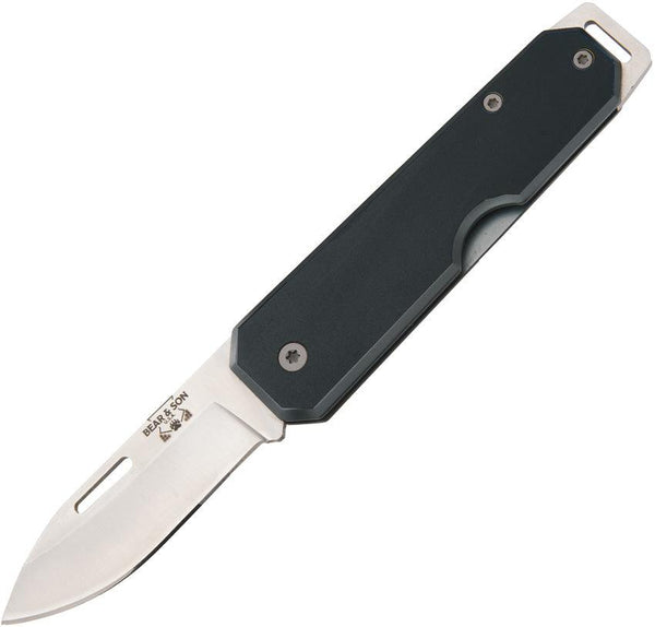 Bear & Son Large Slip Joint Black Aluminum - Knives.mx