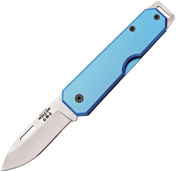 Bear & Son Large Slip Joint Blue Aluminum - Knives.mx
