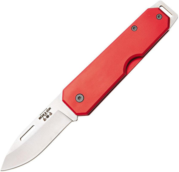 Bear & Son Large Slip Joint Red Aluminum - Knives.mx