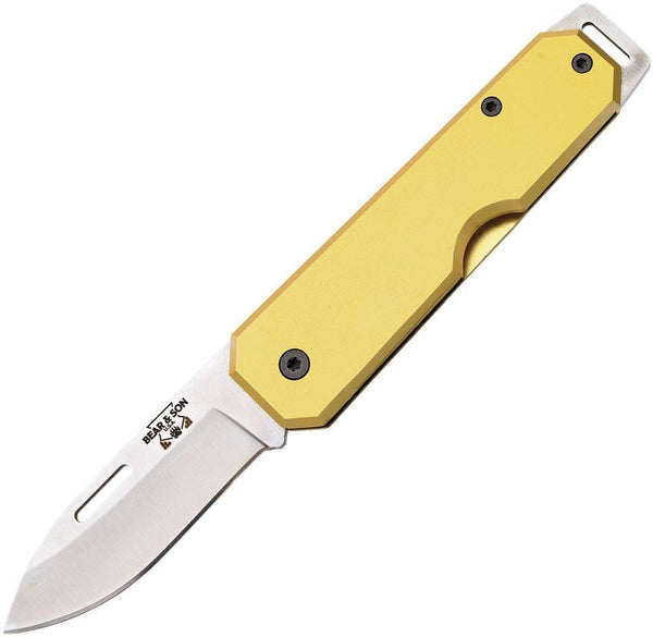 Bear & Son Large Slip Joint Yellow Aluminum - Knives.mx