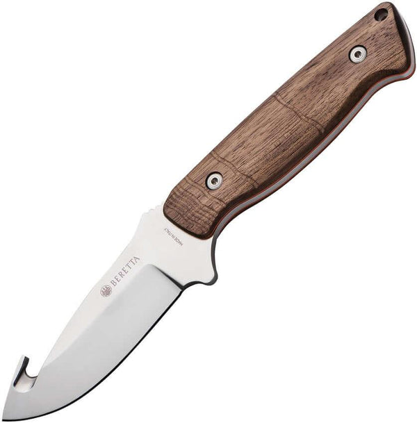 Beretta Chamois Fixed Blade Walnut Guthook Satin 440 Stainless - Knives.mx