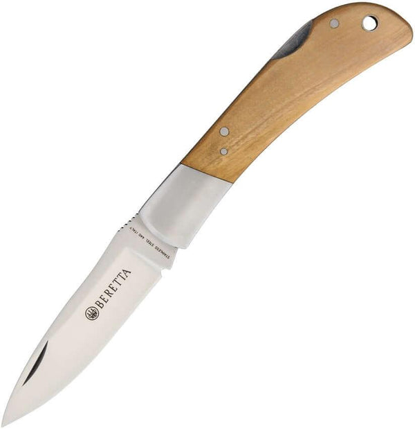 Beretta Olive Wood Lockback 440 Stainless - Knives.mx