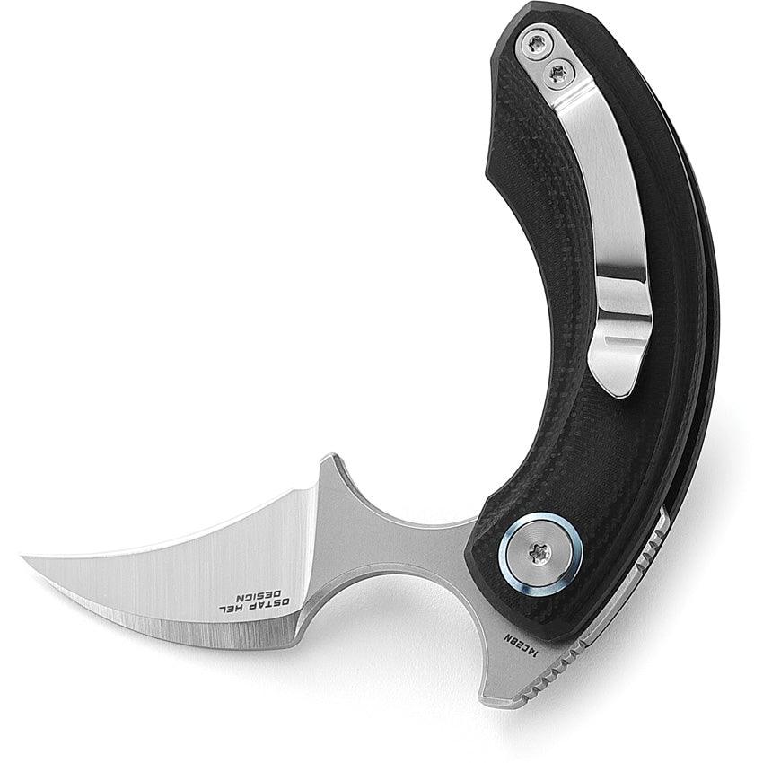 Bestech Knives Strelit Linerlock Black G10 Stonewash & Satin 14C28N Sandvik - Knives.mx