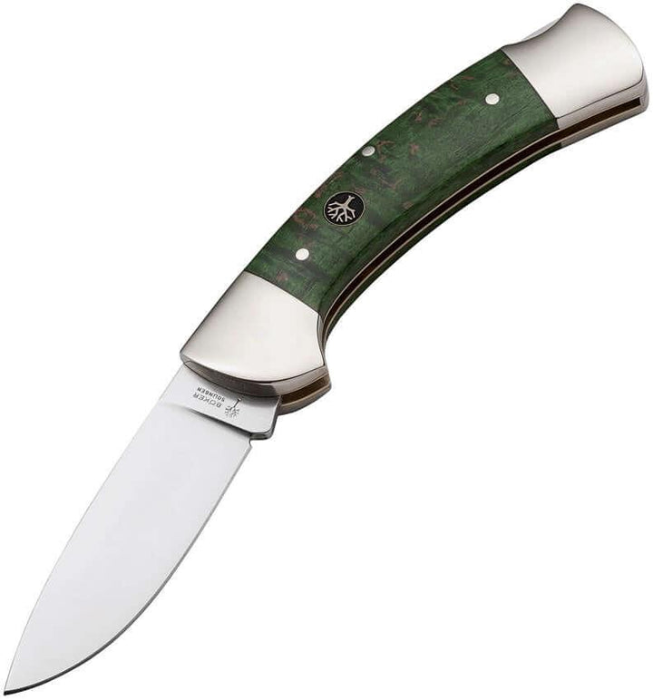 Boker 3000 Lockback Grn Curly Birch 440C - Knives.mx