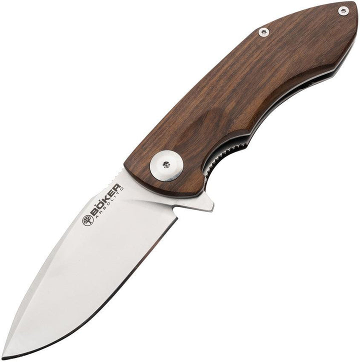 Boker Arbolito Nahuel Linerlock Guyacan Wood Satin Bohler N678 - Knives.mx