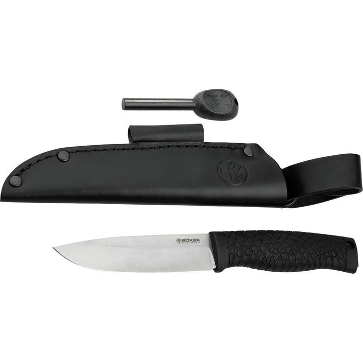 Boker Bronco Fixed Blade Black TPE Satin CPM-3V - Knives.mx