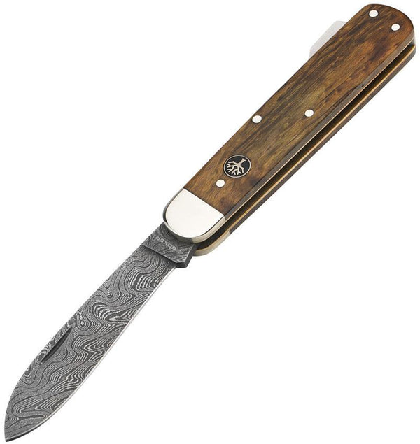 Boker Hunter Lockback Curly Birch Wood Damascus - Knives.mx