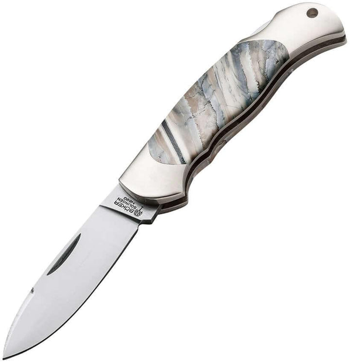 Boker Junior Scout Lockback Mammoth Tooth Handle Satin Bohler N690 - Knives.mx