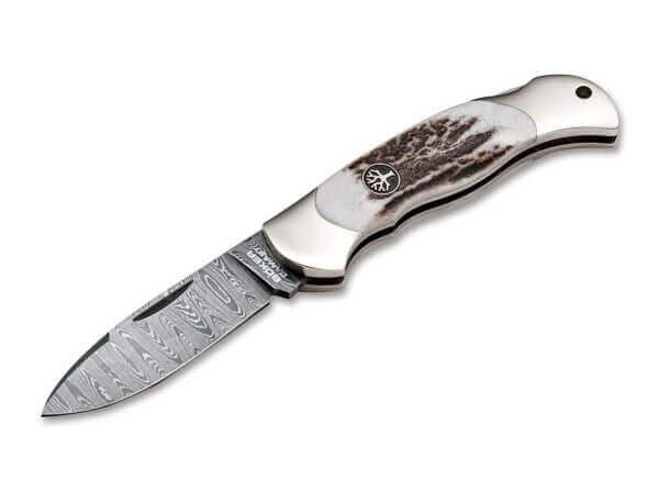 Boker Junior Scout Lockback Stag Damascus Steel - Knives.mx