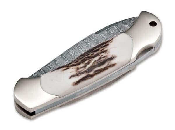 Boker Junior Scout Lockback Stag Damascus Steel - Knives.mx