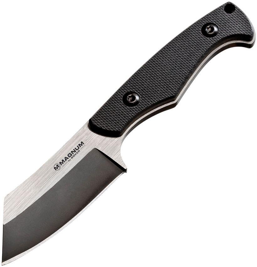 Boker Magnum Challenger Neck Knife Fixed Blade Black Textured G10 Two Tone 440A - Knives.mx
