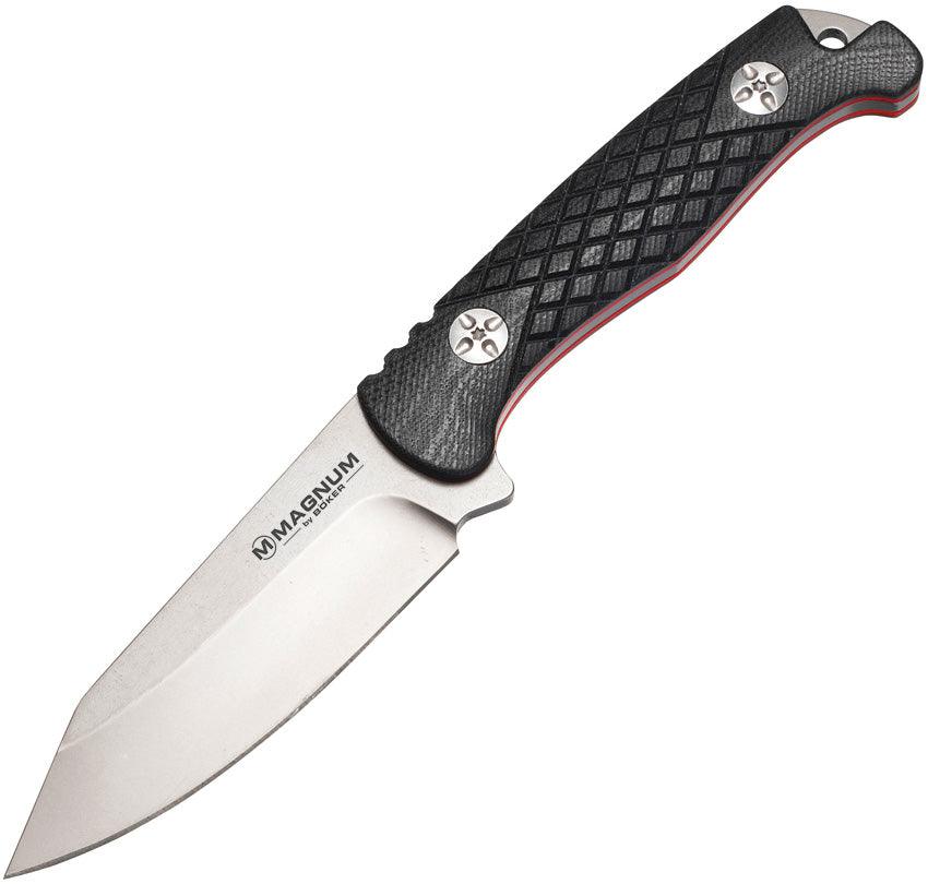 Boker Magnum Life Fixed Blade Black Textured G10 Satin 440A - Knives.mx