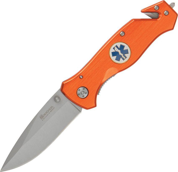 Boker Magnum Medic Rescue Linerlock Orange Aluminum Matte 440 Stainless - Knives.mx