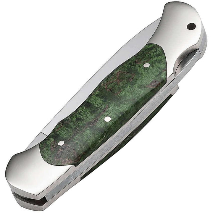 Boker Optima Anniversary Lockback Green Curly Birch 440C - Knives.mx