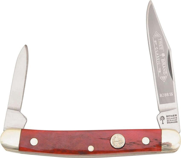 Boker Pen Knife Red Smooth Bone - Knives.mx