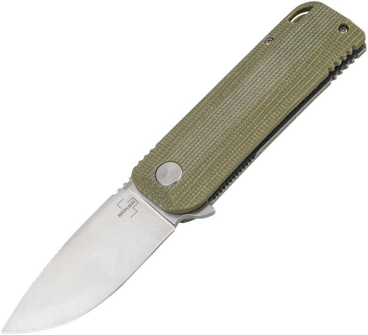 Boker Plus Baba Yaga Linerlock Green Micarta Satin Bohler M390 - Knives.mx