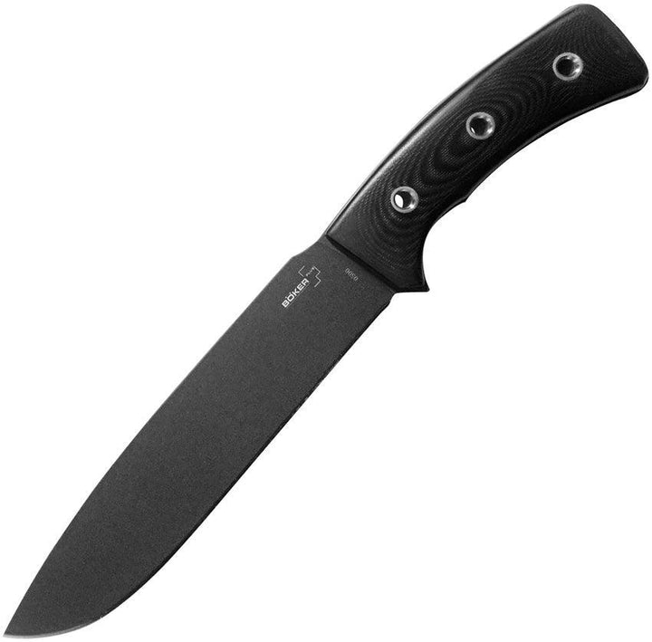 Boker Plus Komondor Fixed Blade Black G10 Gray Powder Coated SK5 - Knives.mx