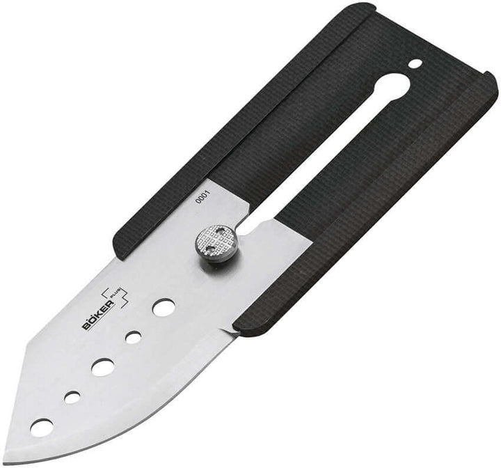 Boker Plus Slyde-R Button Lock Black G10 440C - Knives.mx