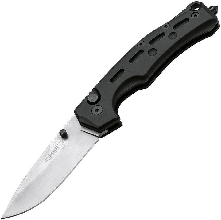 Boker Plus Thunder Storm Linerlock Black Aluminum Satin Drop Point AUS-8 - Knives.mx