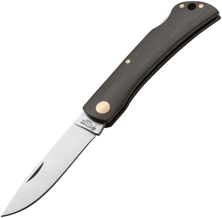 Boker Rangebuster Lockback Green Micarta Satin Bohler N690 - Knives.mx