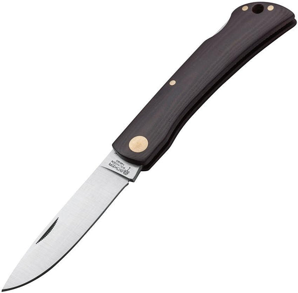 Boker Rangebuster Lockback Maroon Micarta Satin Bohler N690 - Knives.mx