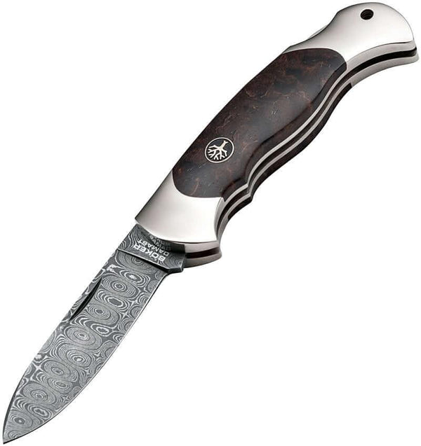 Boker Scout Lockback Curly Birch Damascus steel - Knives.mx