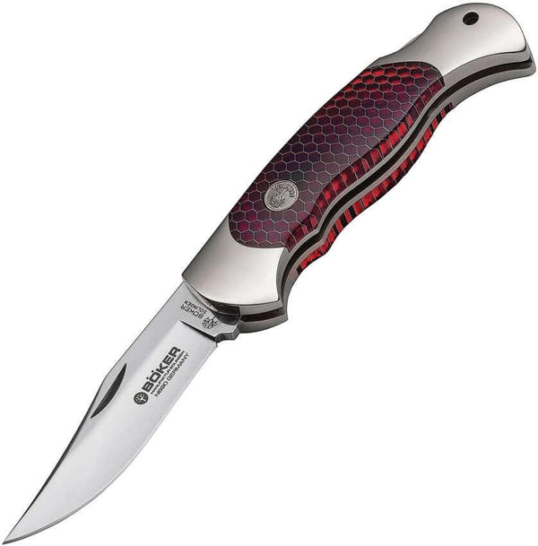 Boker Scout Red Honeycomb Pattern Resin & Aluminum Handle - Knives.mx