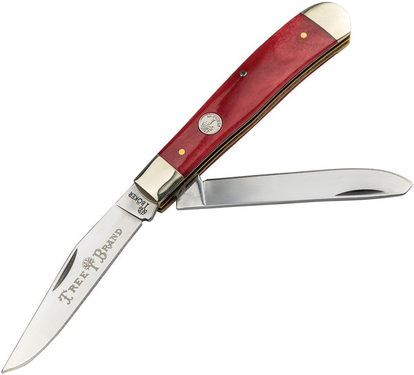 Boker Trapper Red Smooth Bone Mirror D2 - Knives.mx