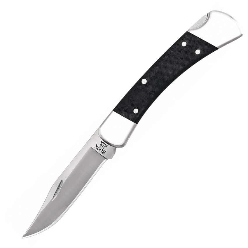 Buck 110 Hunter Pro Lockback Black G10 w Nickel Silver Bolsters Satin Clip Point CPM S30V - Knives.mx