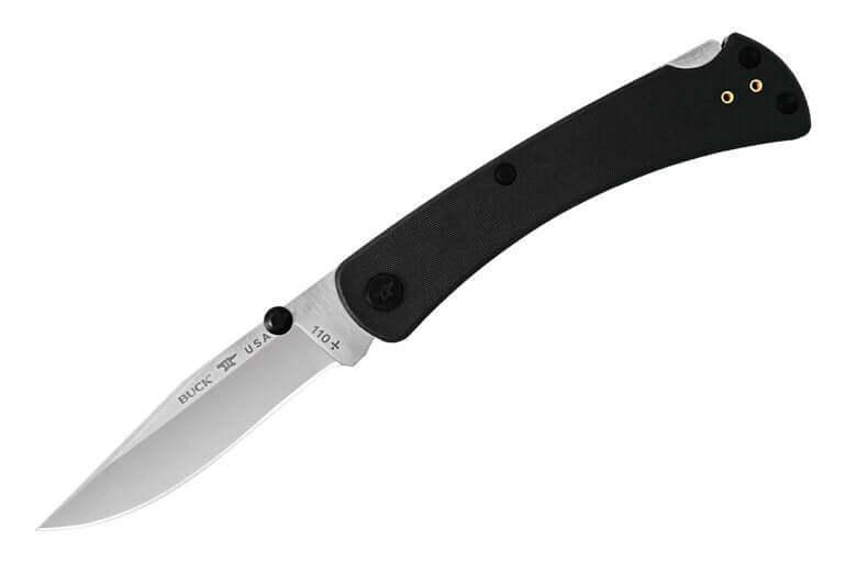 Buck 110 Slim Pro TRX Lockback Black G10 Satin Clip Point CPM S30V - Knives.mx