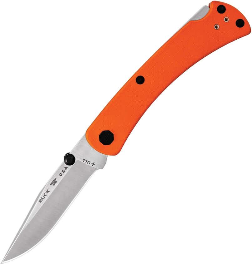 Buck 110 Slim Pro TRX Lockback Orange G10 Satin Clip Point CPM S30V - Knives.mx