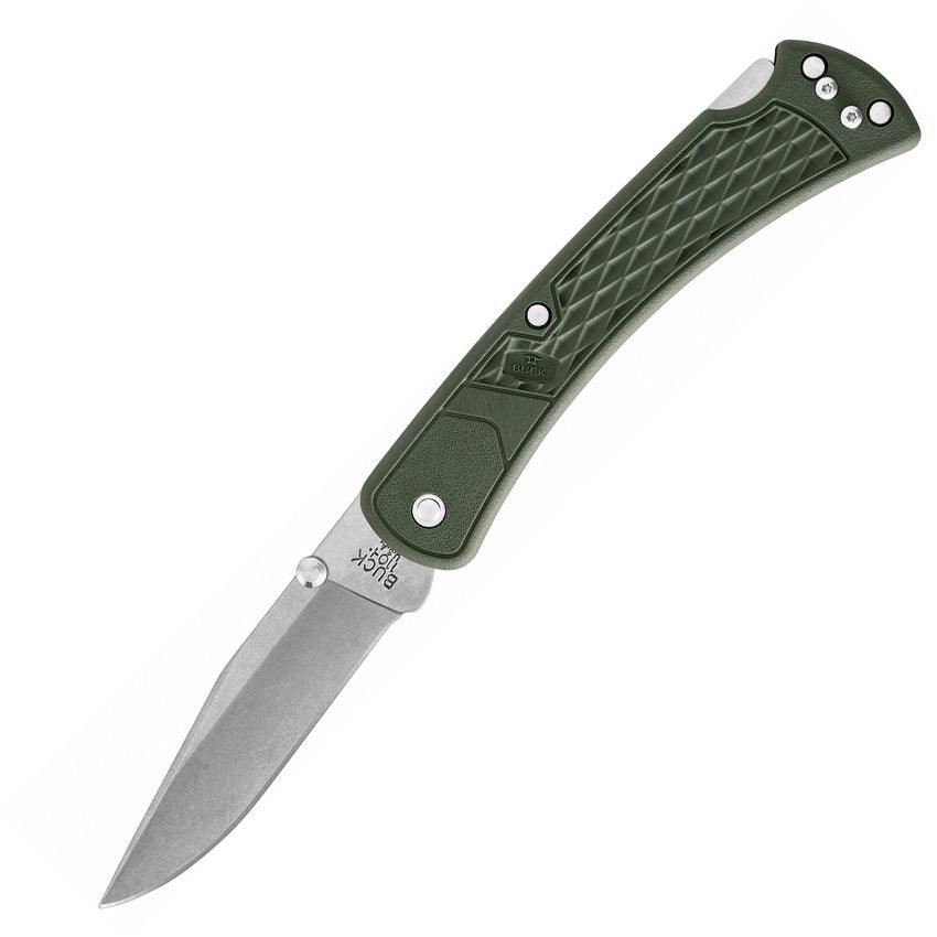 Buck 110 Slim Select Lockback OD GFN Green Stonewash 420HC - Knives.mx
