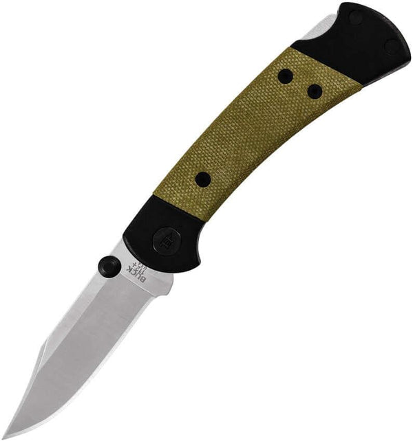 Buck 112 Ranger Sport Black Aluminum w Green Micarta Satin CPM S30V - Knives.mx