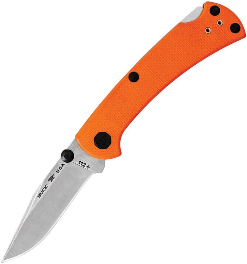 Buck 112 Slim Pro TRX Lockback Orange G10 Satin CPM S30V - Knives.mx