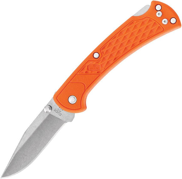 Buck 112 Slim Select Lockback Orange GFN Stonewash 420HC - Knives.mx