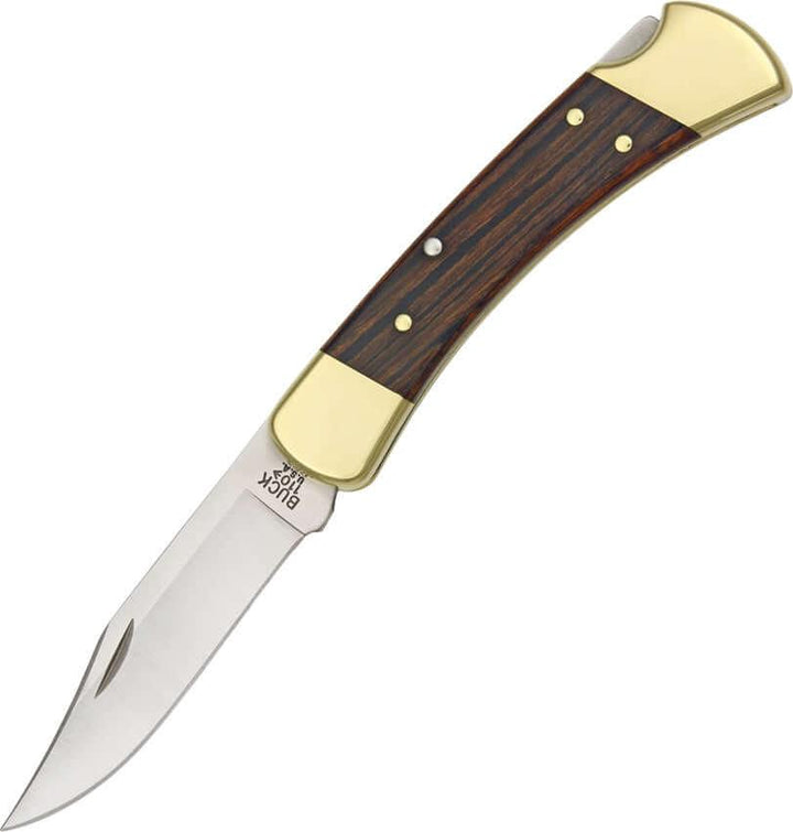 Buck Hunter Lockback 110 Rich Grain Wood Satin Clip Point 420HC - Knives.mx