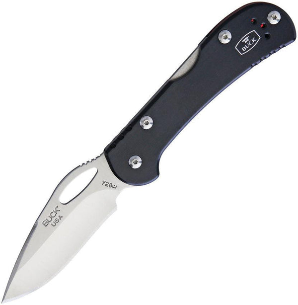 Buck Mini SpitFire Lockback Black Aluminum Satin 420HC - Knives.mx