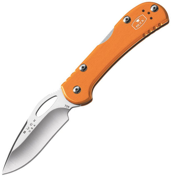 Buck Mini SpitFire Lockback Orange Aluminum Satin 420HC - Knives.mx