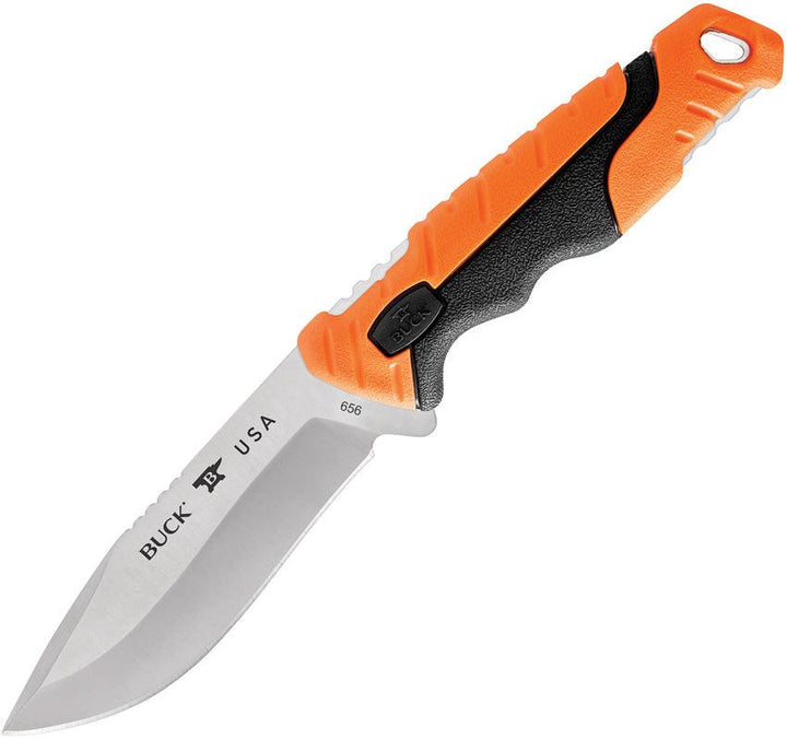 Buck Pursuit Pro Orange & Black GFN Satin Drop Point S35VN - Knives.mx